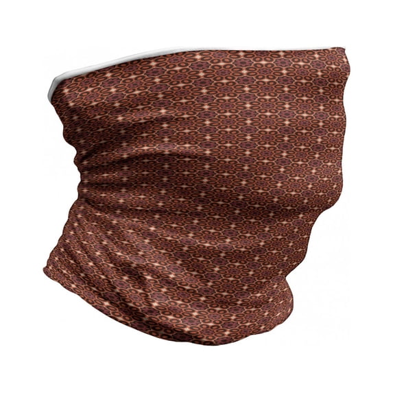 Vintage Neck Gaiter, Southeastern Floral Motifs, Unisex, Maroon Brown Orange, by Ambesonne