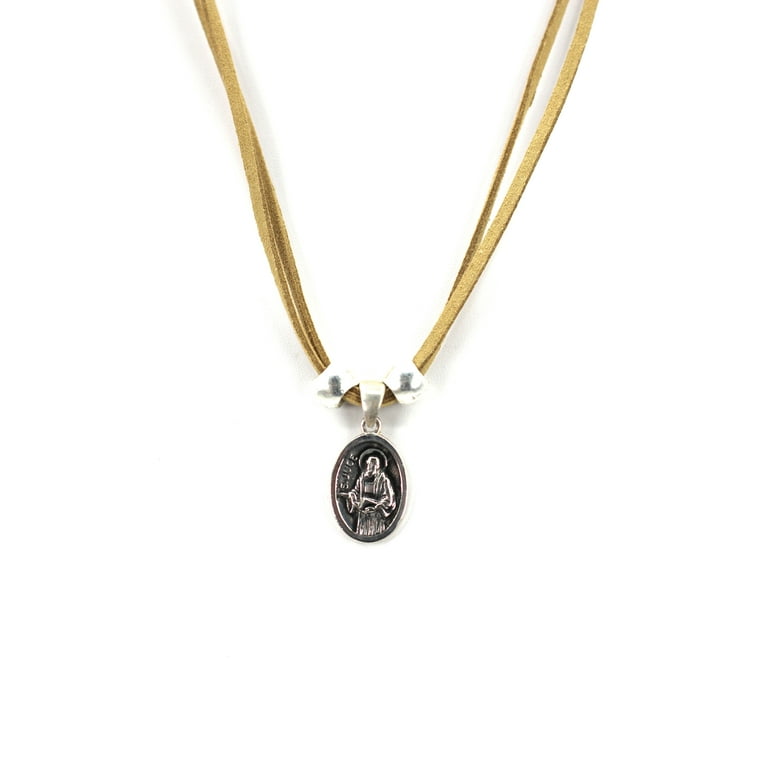 San judas clearance leather necklace