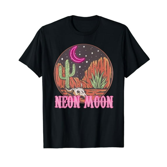 Vintage Neon Moon 90s Country Music Western for Men T-Shirt