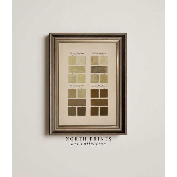Vintage Neutral Color Chart Poster, Unframed Size 24x36