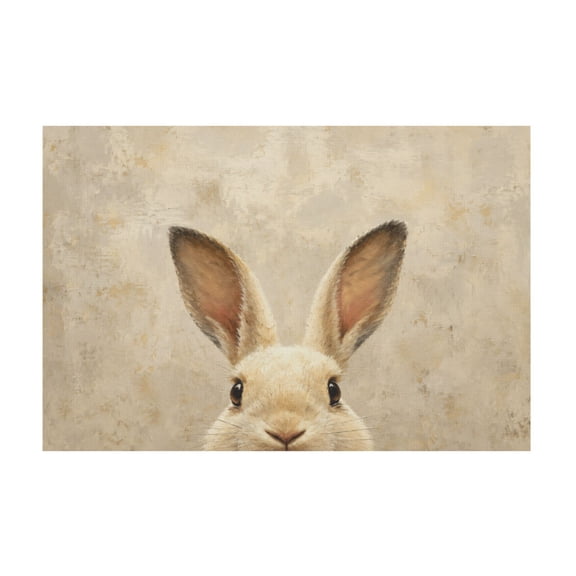 Vintage Neutral Easter Bunny Rabbit Canvas Wall Art for Rustic Living Room or Bedroom Décor 12*18in