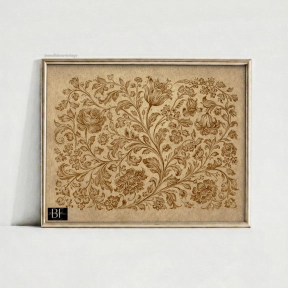 Vintage Neutral Textile Tapestry Decor Wall Art Unframed Paper Print
