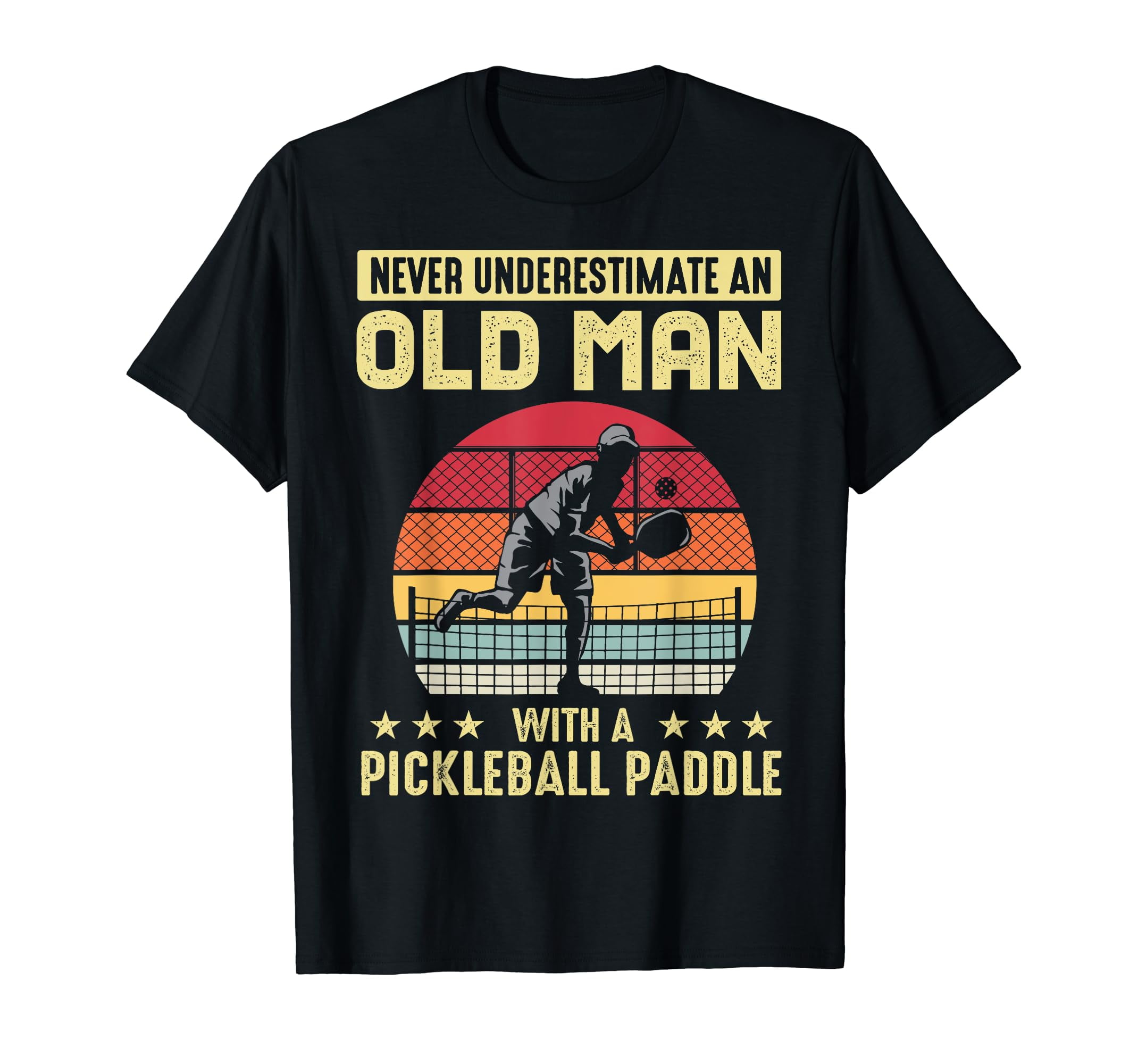 Never Underestimate An Old Man With A Pickleball Paddle Personalized Name 3D Tshirt Gift For Pickleball Player main image 0