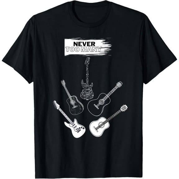 Vintage Never too Many Guitars - Music lover Gift T-Shirt