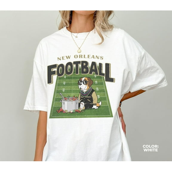 Vintage New Orleans Football Shirt, Saints Mascot Shirt, New Orleans Football Crewneck Tee,Football Shirt,Saints Game Day Tee,White Color,Size M