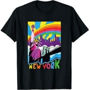 Vintage New York Colorful Pop Art NYC Skyline T-Shirt