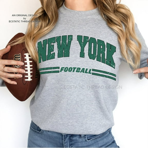 Vintage New York Football Sweatshirt, NY Shirt, Sport Grey Color, Size M