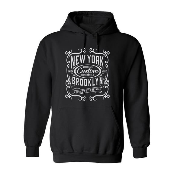 Vintage New York Motorcycle Hoodie Men -Image by Shutterstock, Male Small