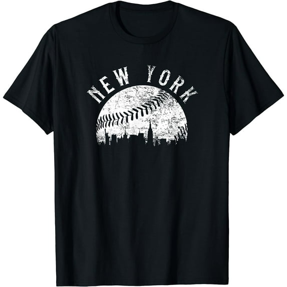 Vintage New York NY Skyline Apparel T-Shirt Black 2X-Large