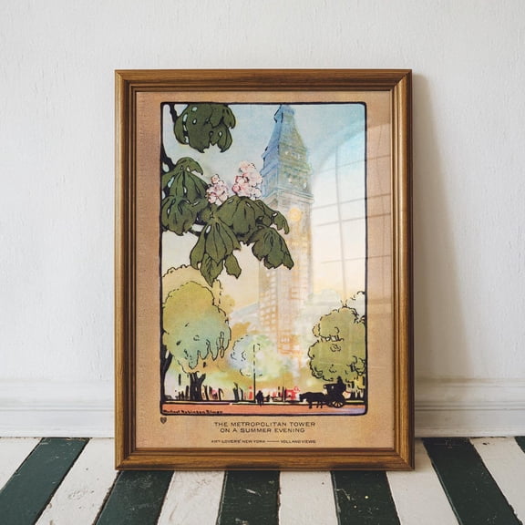 Vintage New York Post Card Poster, The Met On A Summer Evening Wall Poster, Travel Decor Poster, Aesthetic Home Decor, For Her,, Unframed Poster Size 12x18