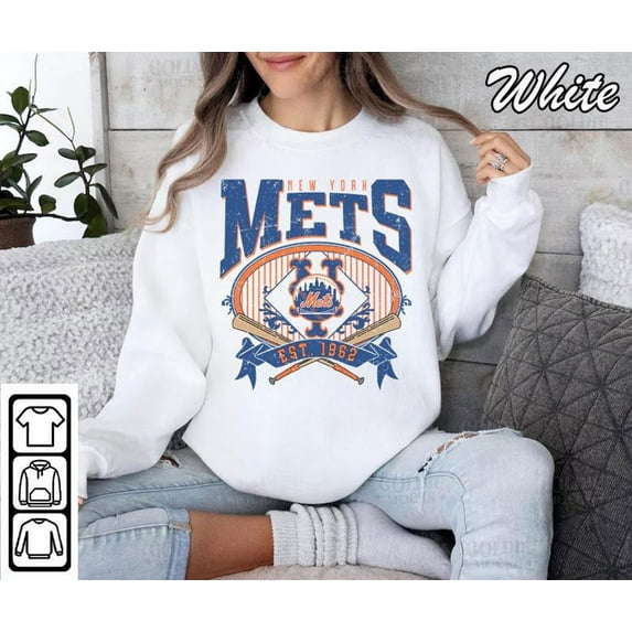 Vintage New York Sweatshirt, New York Baseball Shirt, White Color, Size XL