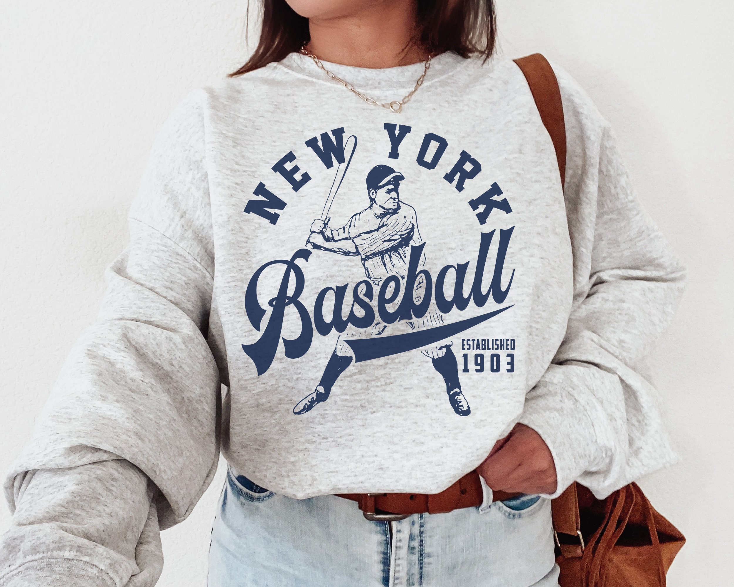 Vintage New York Yankee Crewneck Sweatshirt / TShirt, Yankees Est 1903