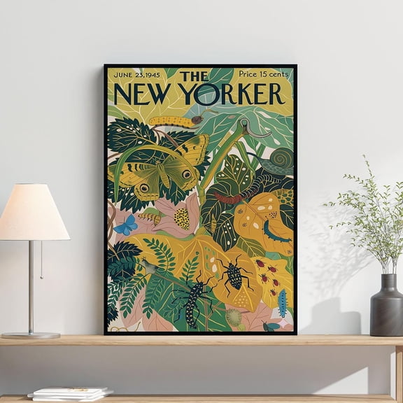 Vintage New Yorker Magazine Art Print Poster June 23 1945 Retro New Yorker Wall Decor Perfect For Home Or Office, Stretched Canvas Size 12x18 F03.1.21l494