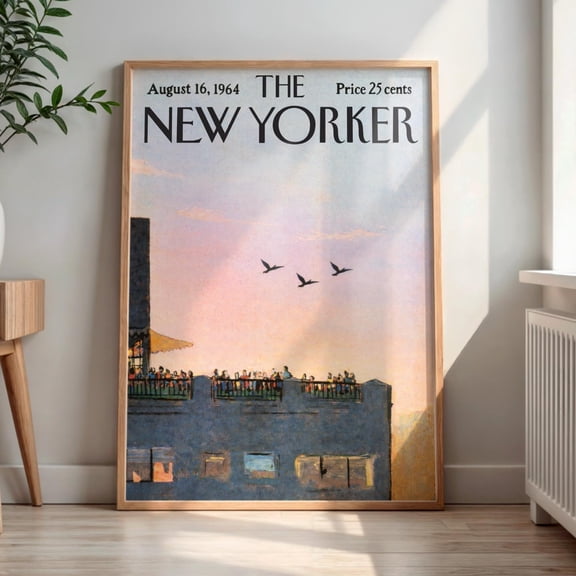 Vintage New Yorker Poster | 1960s New York Magazine Cover | Retro NYC Wall Art | Classic City Illustration | Mid-Century Modern Home Decor (Unframed)