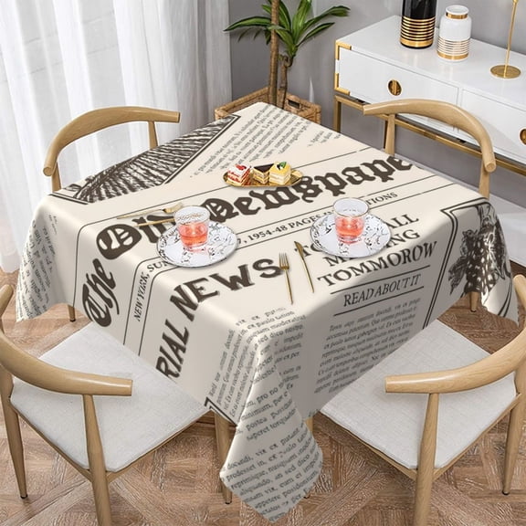 Vintage Newspaper Tablecloth Letter Print Protector Table Cloth Funny Events Dining Tables Design Table Cover Decoration