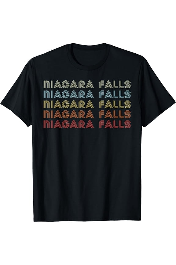Vintage Niagara Falls State Park Art Retro Niagara Falls T-Shirt Black Large