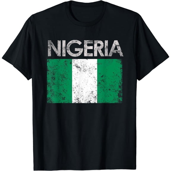 Vintage Nigeria Nigerian Flag Pride Gift T-Shirt