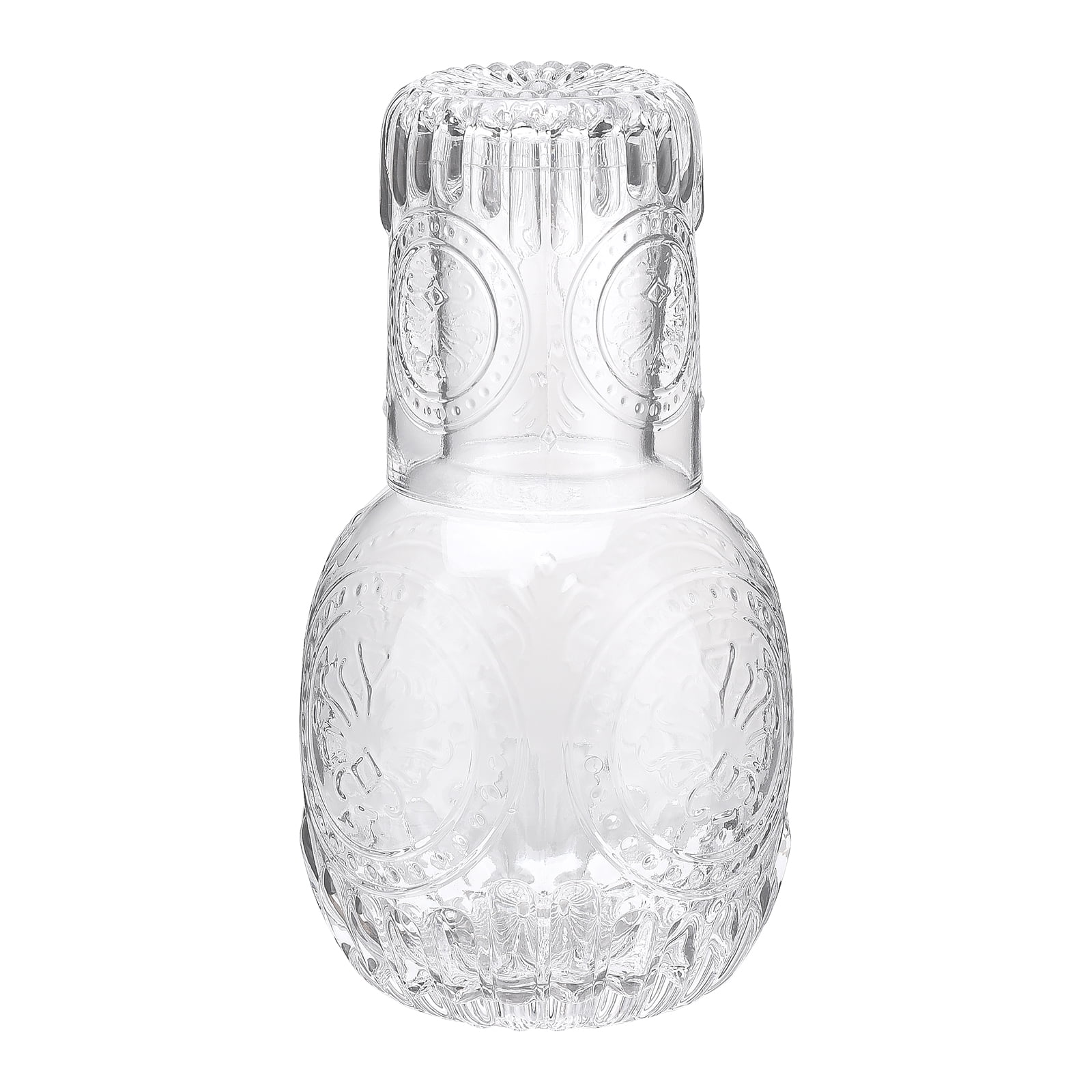 Vintage Nightstand Glass Water Bottle Set Nighttime Water Bottle With ...