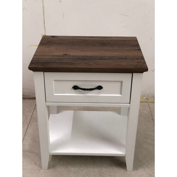 Vintage Nightstands, Farmhouse Style Bedside Table, Retro Bedside Table, Nightstands with Drawers and Storage Shelves, Nightstand fit for Bedroom, Living Room, Bathroom, Simple Bedside Table