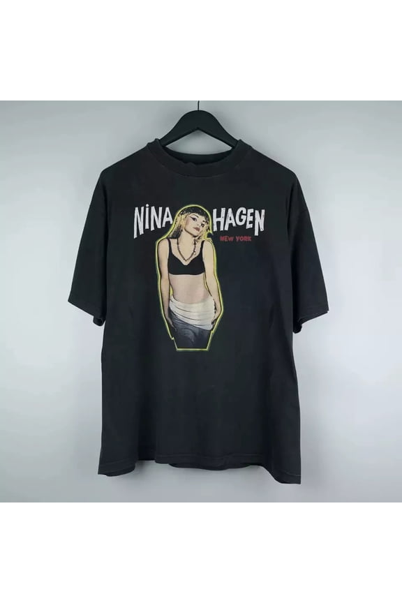 Vintage Nina Hagen Men T-shirt Black Unisex Tee All sizes S to 5Xl