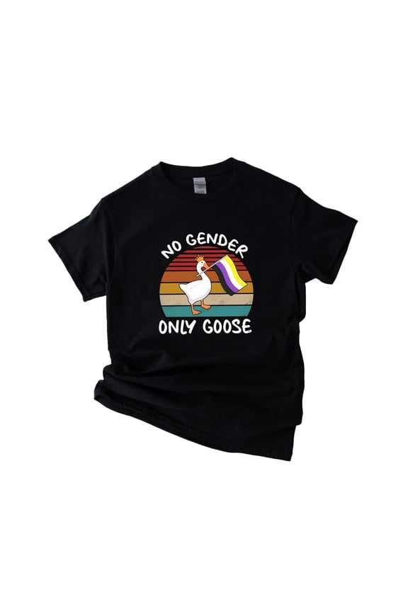 Vintage No Gender Only Goose Non Binary Pride Statement Unisex T-Shirt Y2655, Up to Size 5XL