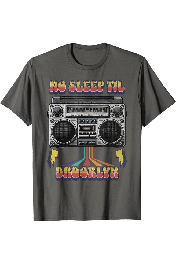 Vintage No Sleep Til Brooklyn Retro Style Stereo Radio T-Shirt