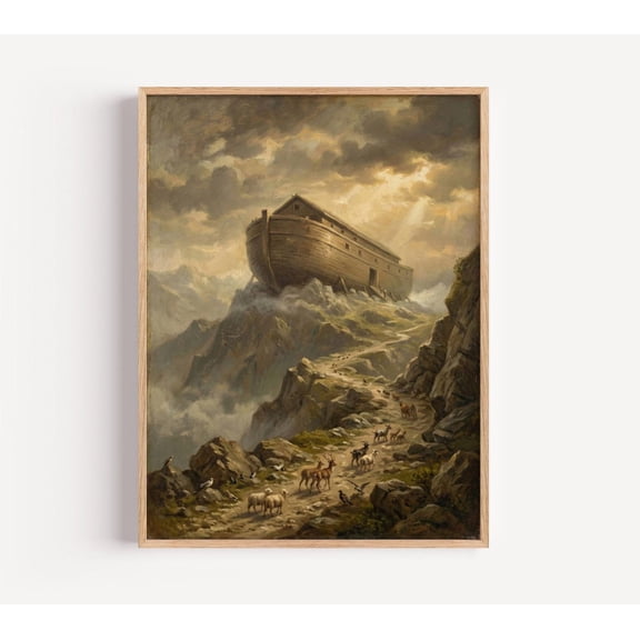 Vintage Noahs Ark, Antique Christian, Wall Art, Home Decor, Room Decor