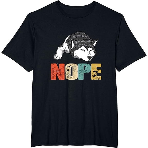 Vintage Nope Funny Siberian Husky Dog Lover T-Shirt