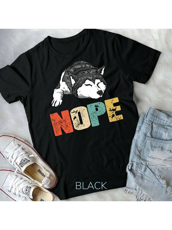 Vintage Nope Funny Siberian Husky Dog Lover Unisex Form T-shirt