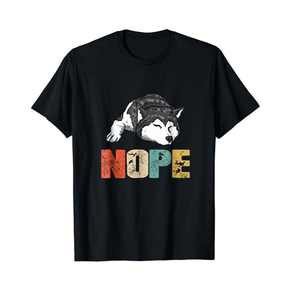 Vintage Nope Siberian Husky Dog Lover T-Shirt