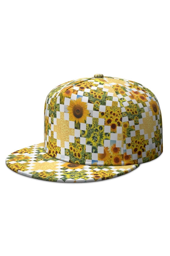 Vintage Nordic Style Baseball Cap – Flat Brim Adjustable Hat, Tribal Print, Unisex for Teens & Adults, Hip Hop & Outdoor
