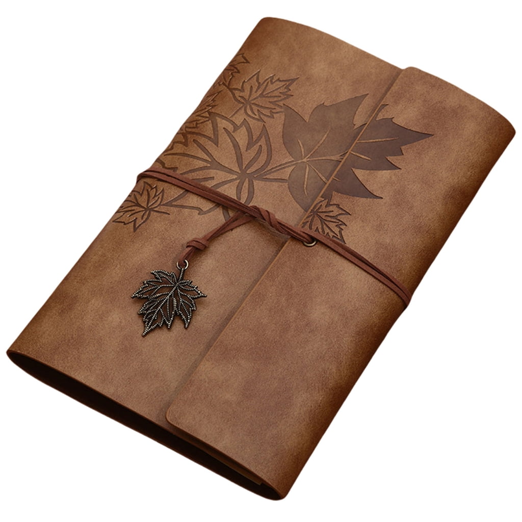 PU Leather Journal Notebook 160 Unlined Pages Refillable Vintage Sketchbook