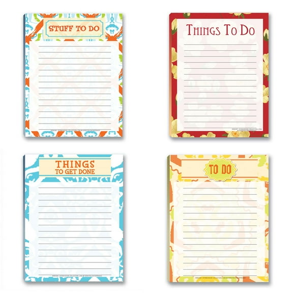 Vintage Notepads - 4 To Do List Assorted Notepads - Reminder Lists - Great Small