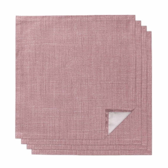 Vintage Nude Pink Cloth Napkins, Farmhouse Retro Solid Color Linen Texture Washable and Reusable Dinner Napkins Set of 4, Table Napkin for Kitchen Party Birthday Wedding Hotel Housewarming 20"x20"