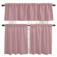 thumbnail image 1 of Vintage Nude Pink Kitchen Curtains Sets for Windows 36 Inch Length, Farmhouse Retro Solid Color Linen Texture Rod Pocket Window Treatments Tier Curtains and Valances Set for Bedroom/Bathroom, 1 of 8