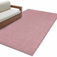 thumbnail image 1 of Vintage Nude Pink Large Area Rugs for Bedroom Living Room, Soft Non Slip Carpet Bedside Rug, Farmhouse Retro Solid Color Linen Texture Rectangular Floor Cover Kitchen Accent Rug 4'x6' for Office, 1 of 9