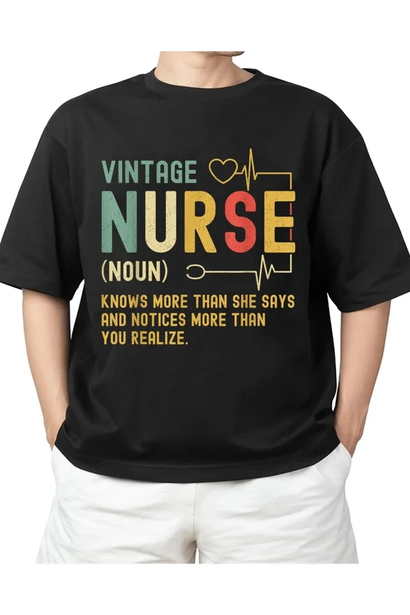 Vintage Nurse Definition Funny Registered Nursing Adult Sz S-4XL T-Shirt