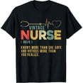 thumbnail image 1 of Vintage Nurse Definition Graphic T-Shirt with Stethoscope & Heartbeat Line - Small, 1 of 6