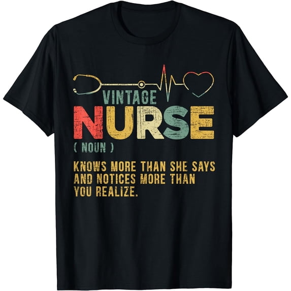 Vintage Nurse Definition Hospital Medical Registered Nursing T-Shirt Black 4X-Large