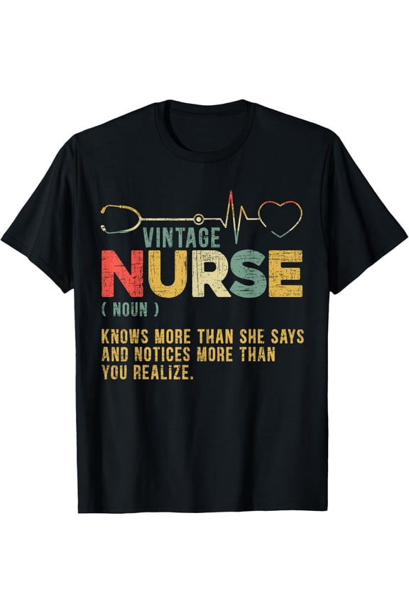 Vintage Nurse Definition Hospital Medical Registered Nursing T-Shirt Small