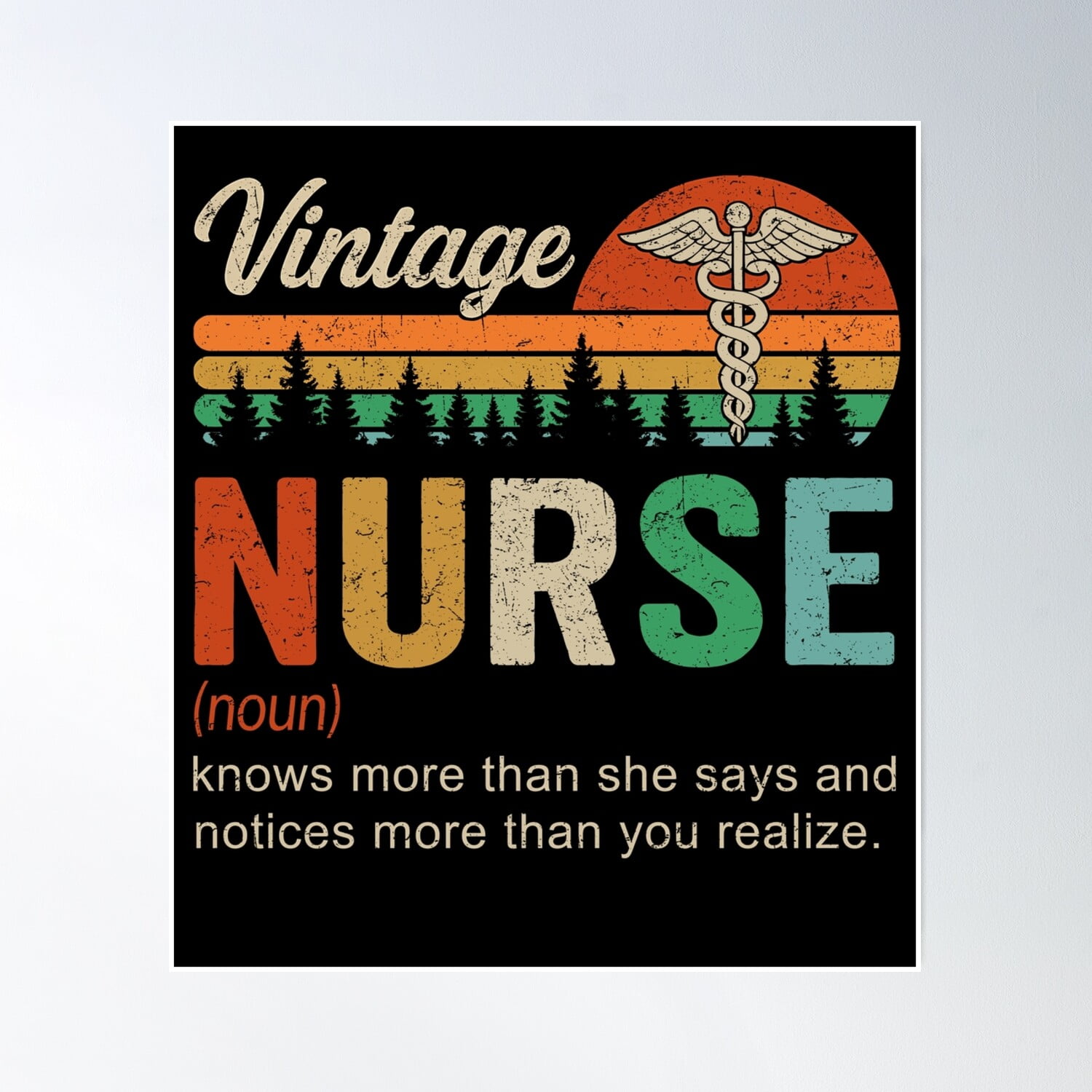 Vintage Nurse Definition Retro Medical Quote Poster Wall Art, Modern ...