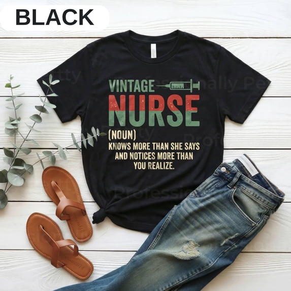 Vintage Nurse Definition T-Shirt - Funny RN Medical Humor Gift for Healthcare Professionals