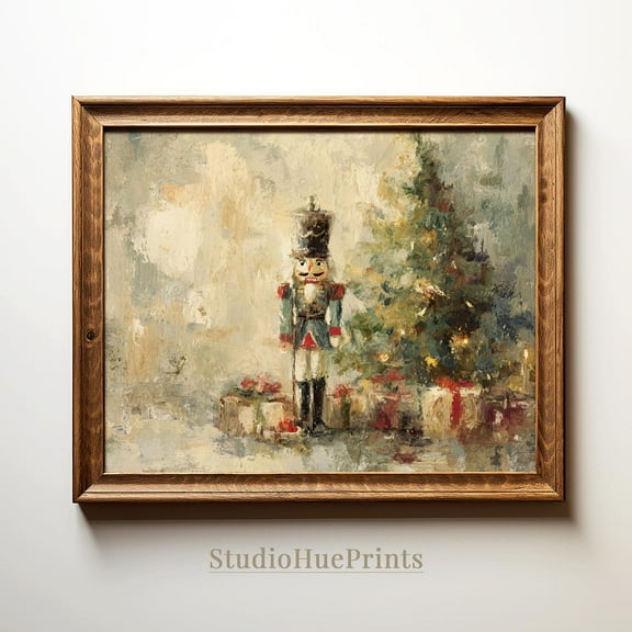 Vintage Nutcracker Christmas Print, Wall Art, Nutcracker Oil, Vintage Christmas Wall Art, Holiday Decor, #3883, Unframed Poster Size 24x36