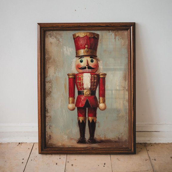 Vintage Nutcracker Print Or : Christmas Wall Art, Holiday Home Decor #2721, Unframed Canvas Size 24x36