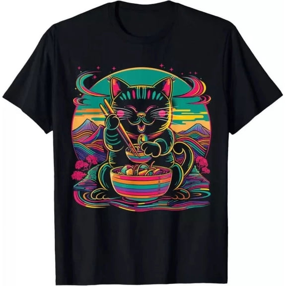 Vintage Nwt Maneki Neko Japanese Cat Lucky Ramen Noodles P S-3Xl Made In Australiahot Trending Birthday Gifts