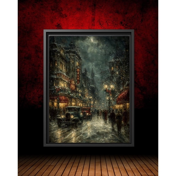 Vintage Nyc Poster: Snowy 1950S Cityscape Wall Art, Unframed Poster Size 12x18