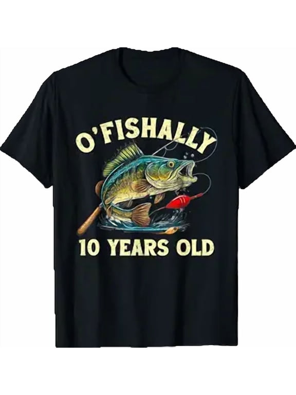 Vintage O'Fishally 10 Years Old Fishing 10th Birthday Boy T-Shirt