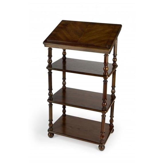 Vintage Oak Library Stand, Medium Brown