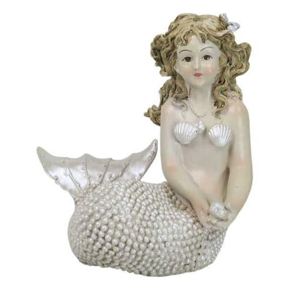 Vintage Ocean Atlantis Seated Mergirl Mermaid Coraline With Pearly Tail Figurine