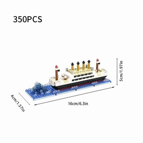 Vintage Ocean Liner Building Block Model, Large Cruise Ship Assembly Kit for Hobby & Display